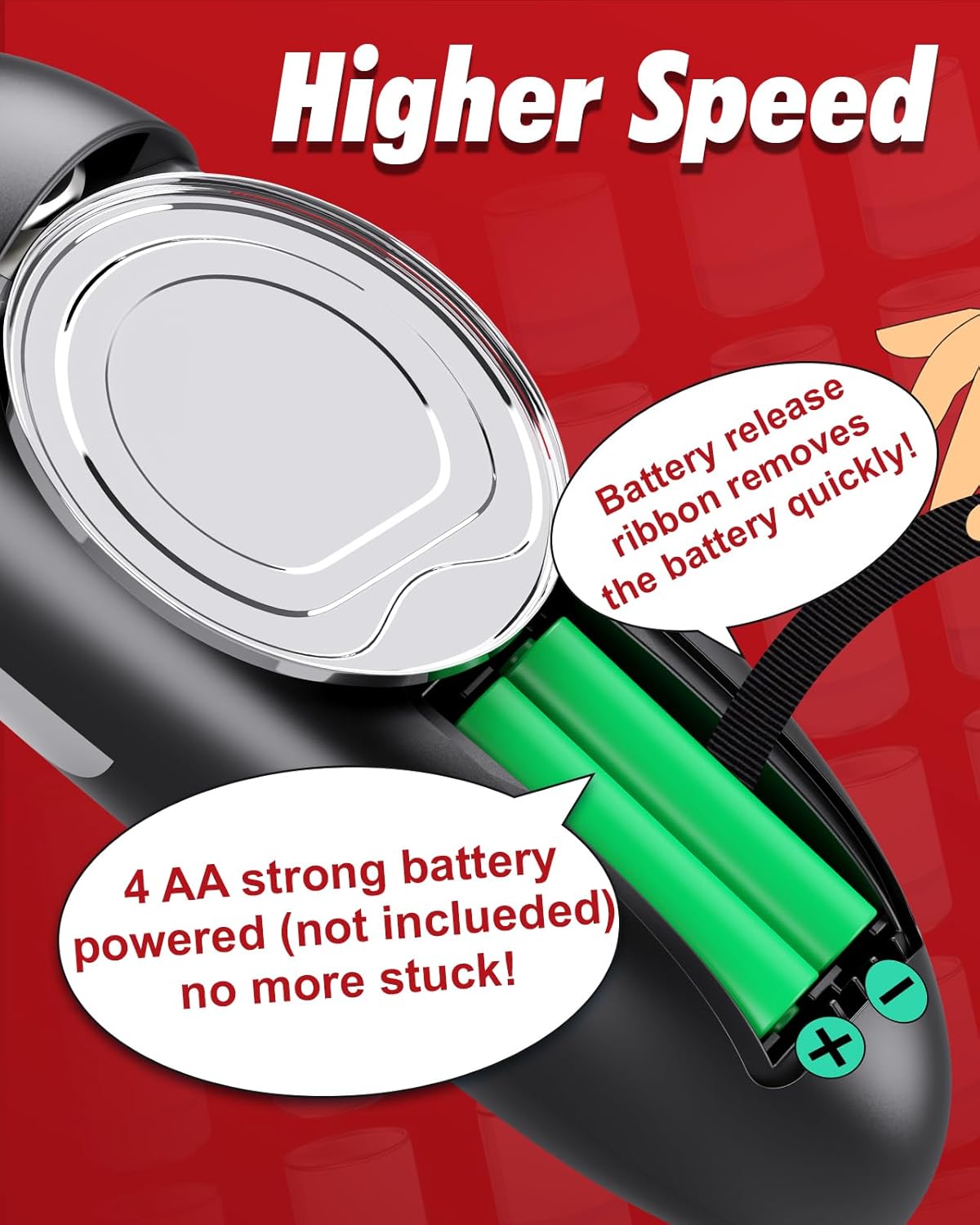One Touch Electric Can Opener Fits All Can Sizes, Electric Can Openers for Kitchen Food Safe with Smooth Edge