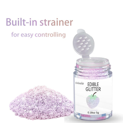 Iridescent Edible Glitter for Drinks - 5 Grams Prism Powder Cocktail Drink Glitter Food Grade Luster Shimmering Dust Vegan Metallic Food Coloring
