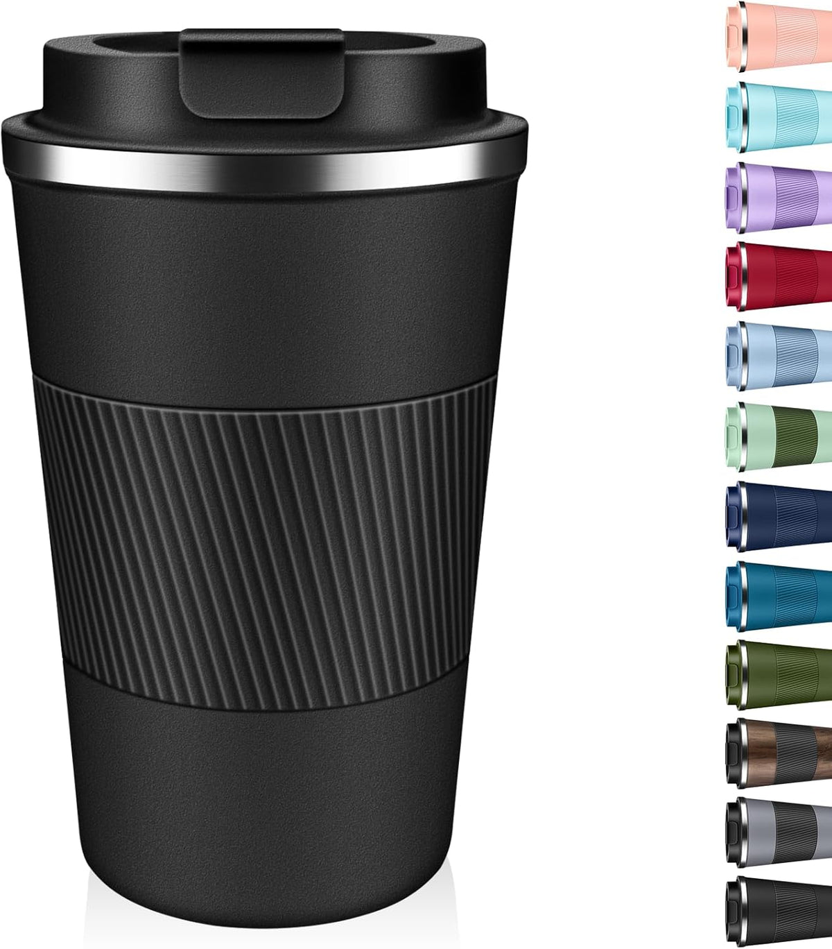 Insulated Coffee Tumbler 17 oz, Stainless Steel Coffee Mug with Lids, Travel Coffee Mug Leak Proof, Double Wall Vacuum Insulated Reusable Coffee Cup