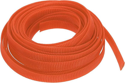 uxcell PET Expandable Sleeving 25ft 1/2" Orange Cable Management Sleeve Cord Organizer for Wrap Protect Cable