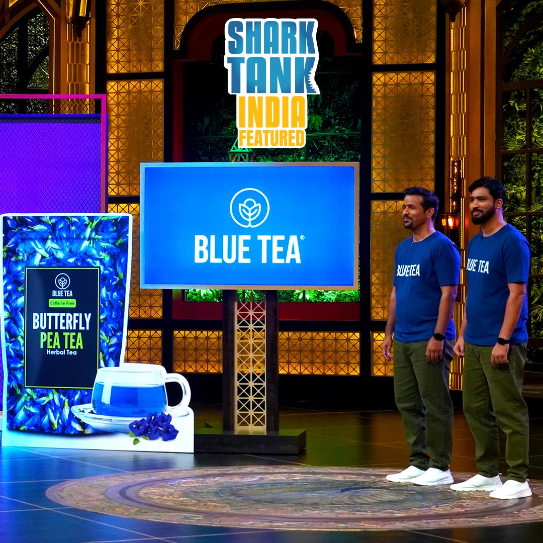 BLUE TEA - Butterfly Pea Flower Tea - 30 Count - Pyramid Plant Based Tea Bag | ANTIOXIDANT RICH | Caffeine Free - Detox Tea - Flower Based - Herbal Tea - Non-GMO | Tin Pack