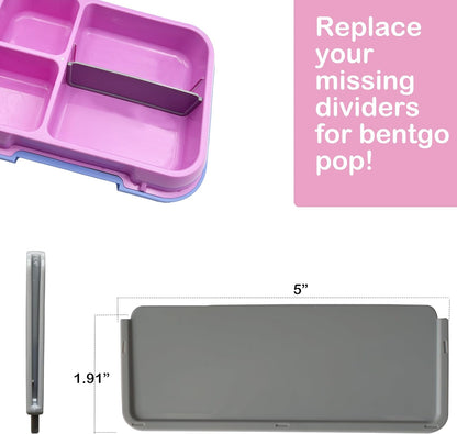 3Pcs Replacement Insert Divider for Bento Box Insert Divider Compatible with Bentgo Lunch Box Made from Food-safe Grade Materials (Pop)