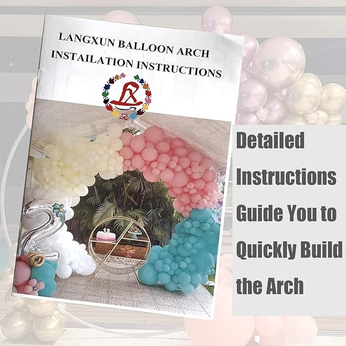 LANGXUN 9.5ft Large Size Black Metal Balloon Arch Kit - Birthday & Wedding Decoration, Graduation & Event Party Supplies, Baby Shower Photo Background