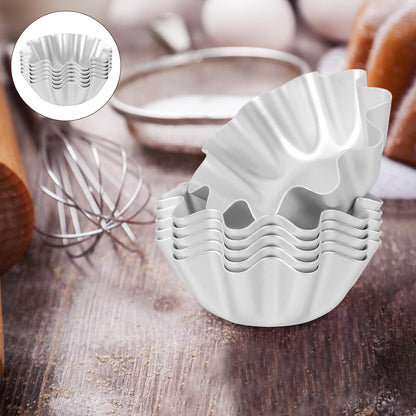 Kichvoe 6Pcs Tart Molds, Aluminum Mini Flan Molds 2.75x3x1.18inch | Detachable &amp; Heat-Resistant, Non-Stick Tart Shells Mini for Bakers, Moms &amp; Dessert Lovers, Easy to Clean &amp; reusable