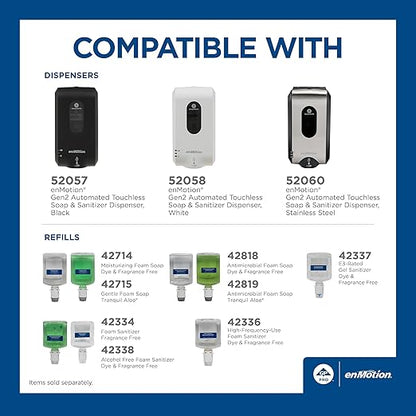 enMotion Georgia‑Pacific (by GP PRO) Gen2 Automated Touchless Soap and Sanitizer Dispenser, Stainless Finish, 52060