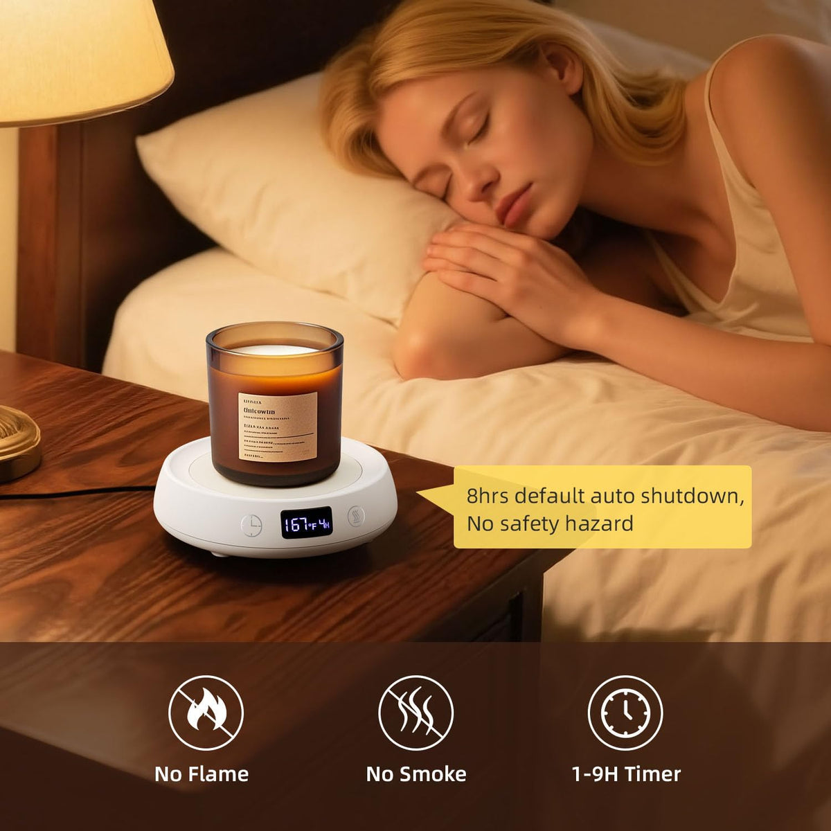 Coffee Mug Warmer for Desk with Auto Shut Off, Electric Cup Candle Wax Melter Warmer with 1-9H Timer