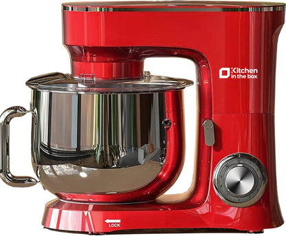 Kitchen in the Box Stand Mixer, 900W 8.5 QT Kitchen Electric Mixer, 10-Speed Large Capacity Tilt-head Food Mixer with Dough Hook, Wire Whip, Flat Beater & Splash Guard (Red)