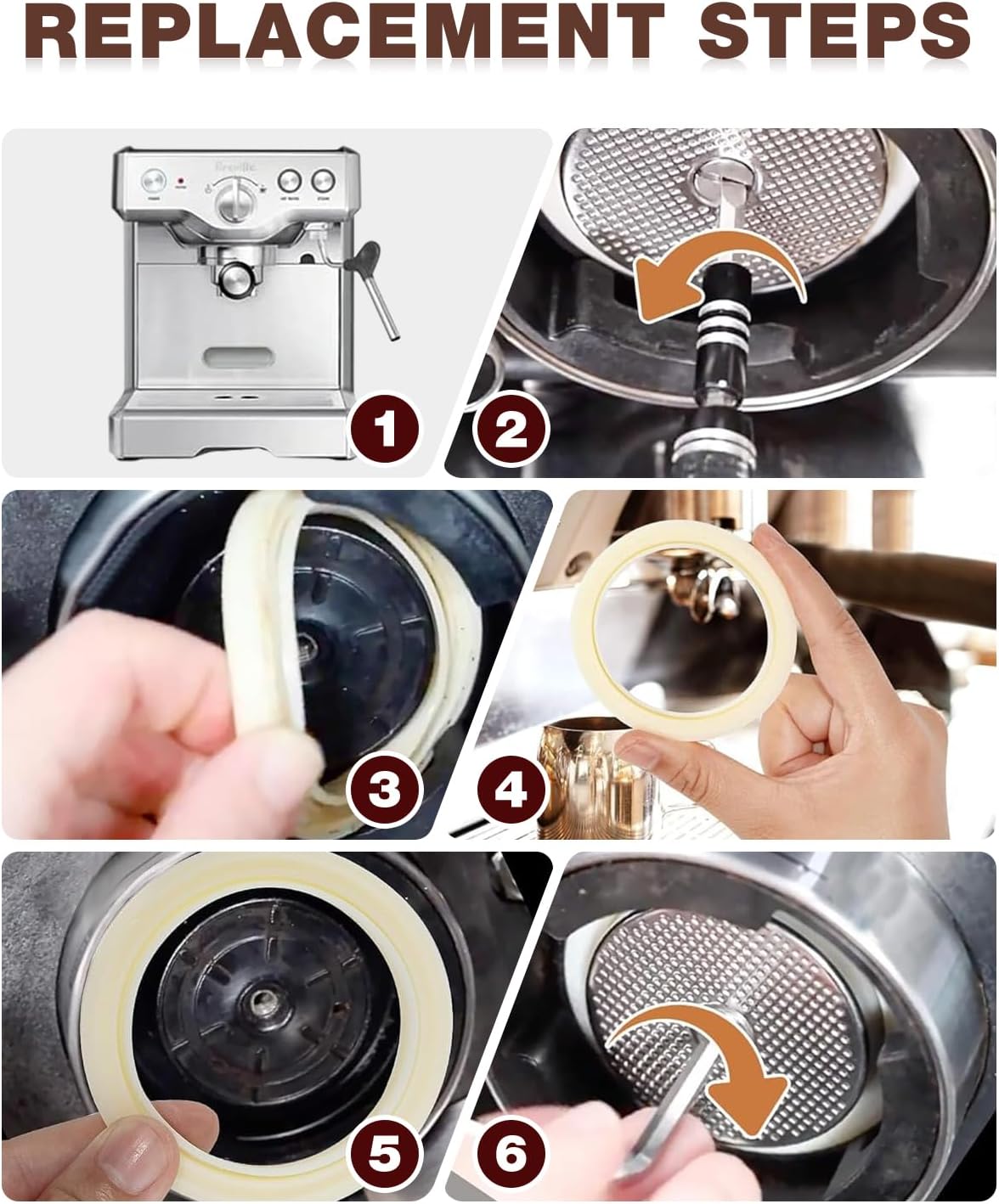 2PCS 54mm Silicone Steam Ring for Breville Espresso Machine 878/870/860/880/810/840/450/500 and Sage 880/878/875/870/810/500