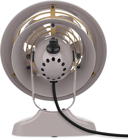 Vornado VFAN™ Mini Classic Vintage Metal Desk Fan, 2-Speed, Adjustable Tilt, Personal Air Circulator for Bedroom, Office, Dorm Room, Portable Quiet, Driftwood