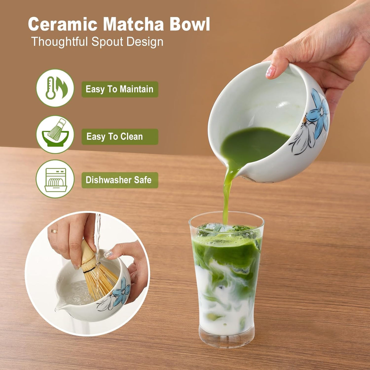 Matcha Whisk Set Cute,8pcs Matcha Set Whisk And Bowl,Matcha Kit Set With Bamboo Whisk,Ceramic Matcha Bowl,Sifter,Scoop,Holder,Towel,Stand,Spoon