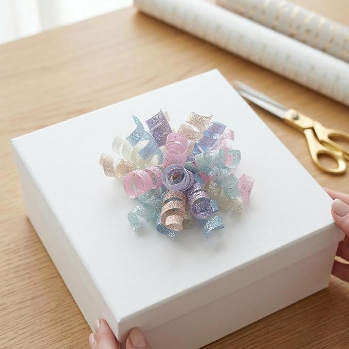 Pastel Curly Ribbon Bows 5 inch, 8 Counts | Gift Wrapping Bows for Hair, Baskets & Wreaths | Premade Bows for Easter, Graduation Day & Birthdays | Pink Craft Bows, Lazos para Regalos