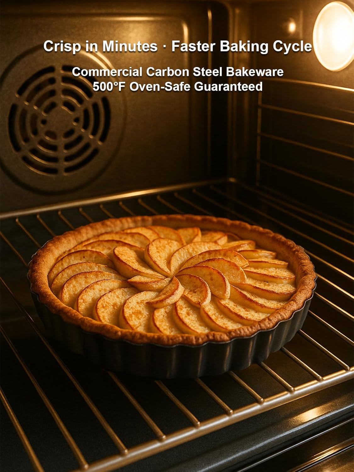 9 Inch Quiche Tart Pans with Pie Cake Server. Removable Bottom, Non-Stick Coating, Rugged Carbon Steel for Tart Quiche Baking