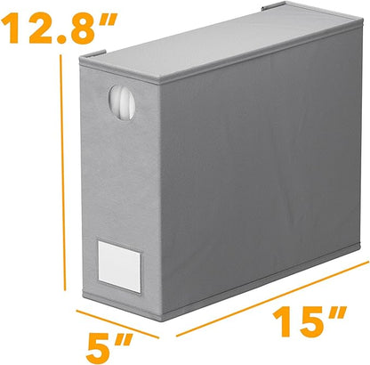 SpaceAid 10 Pack Bed Sheet Organizers and Storage, Foldable Sheet Organizer for Linen Closet, Sheets Set Folder Keeper with Window XL (Queen & King Size) Organizing Bedding Container, Gray