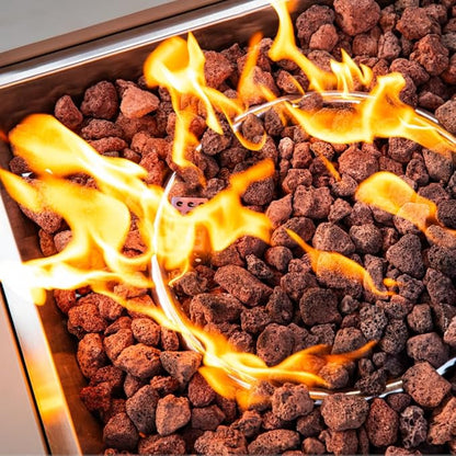 Ashton 36” Propane Fire Pit Smokeless Firepit Outdoor Gas Fire Pit for Outside Patio Firepit Table Includes Rain Cover Converter Kit Lava Rocks Lid CSA Certified