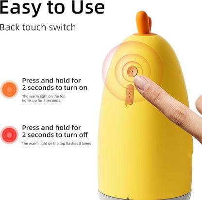Kids Automatic Touchless Foaming Soap Dispenser, Cute Chick IPX7 Waterproof 350ML Hand Soap Dispenser for Kids Bathroom Home