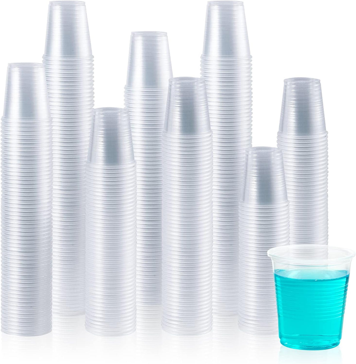 Vplus 2000 Pack 3 OZ Cold Clear Small Plastic Cups, 3 Ounce Disposable Measuring Tasting Sample Mouthwash Dessert Shot Cups for Bathroom, Party