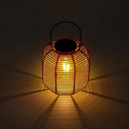 HPC Decor 2 PK Solar Lanterns-Outdoor Lanterns Waterproof, Rattan Solar Lights, Hanging Solar Lanterns Outdoor,Solar Lamp Lights,Decoration Lights for Garden,Patio,Porch,Trees,Pathway,Outside.