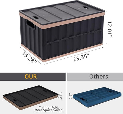 Citylife 64L Collapsible Storage Bins with Lids Plastic Storage Containers for Organizing Stackable Storage BoxLarge Heavy Duty Utility Crates, 4 Packs