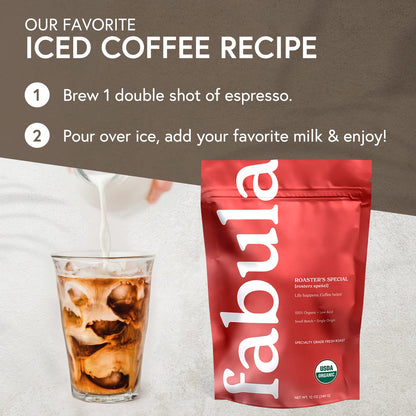 Fabula Coffee Half-Caff Medium Roast Freshly Ground - Organic - Low Acid - Single Origin - Non-GMO - Mold Free - 12 Ounces …
