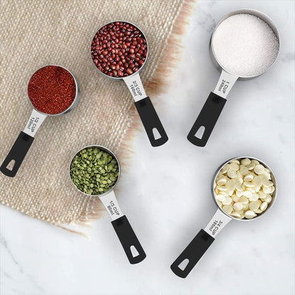 Measuring Cups & Spoons Set of 18 - Wildone Stainless Steel Nesting Measuring Cups 8 Piece and 9 Measuring Spoons, 1 Leveler