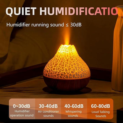 Mini Colorful Cool Humidifier, Volcano Shape Humidifier,USB Personal Desktop Humidifier Volcano Spray Mode, 7 Colors,Super Quiet for Office Room, Bedroom(White)