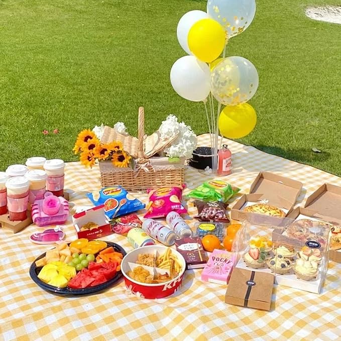 ZJDHPTY 3Pack Plastic Table Cloth Disposable, Yellow Checkered Tablecloth for Picnic Winnie The Pooth Bee Sunflower Birthday Party Decorations Size 54x108 Inch (Yellow+White Checker)