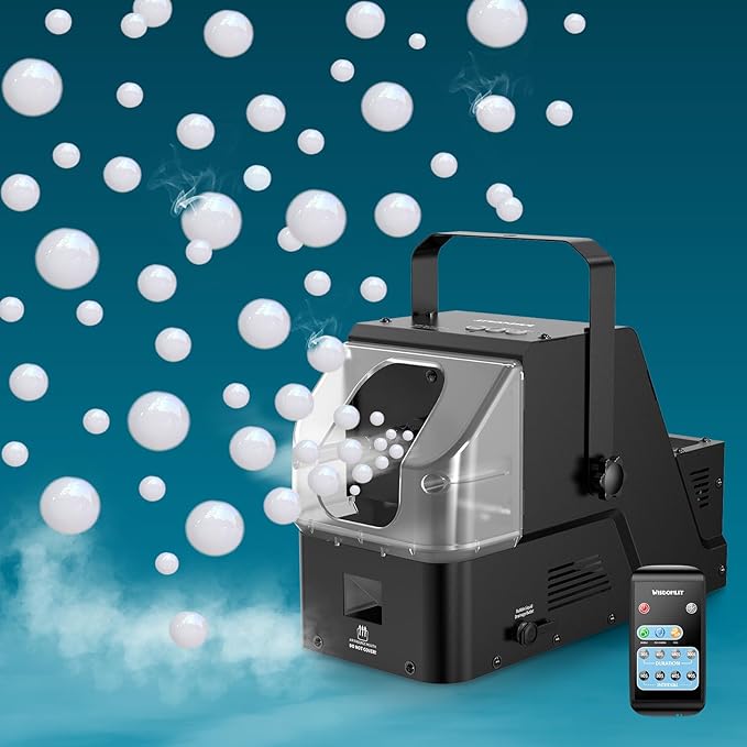 Wisdomlit Fog Bubble Machine, 3-in-1 Smoke Bubble Machine, 450W Bubble Fog Machine with Remote Control, Make Colorful Bubbles | Fog Bubbles | Continuous Fog for Stage Wedding Photography Holiday Party