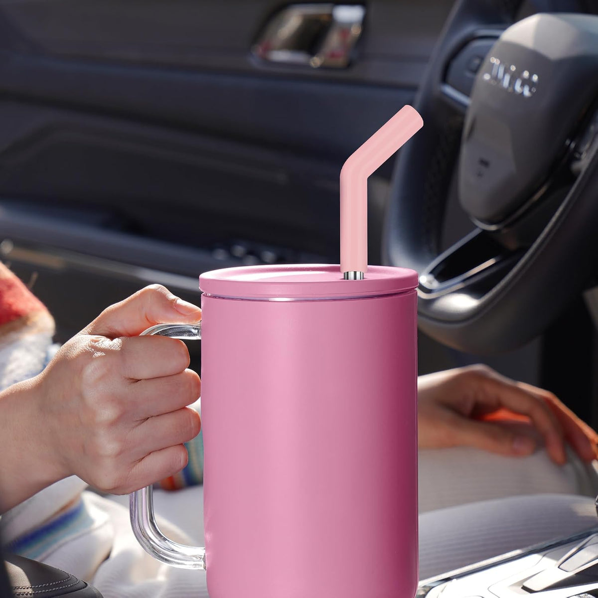 Tomorotec 6-Pack Metal Straws with Silicone Tip Fit for Stanley 14-40oz Cup