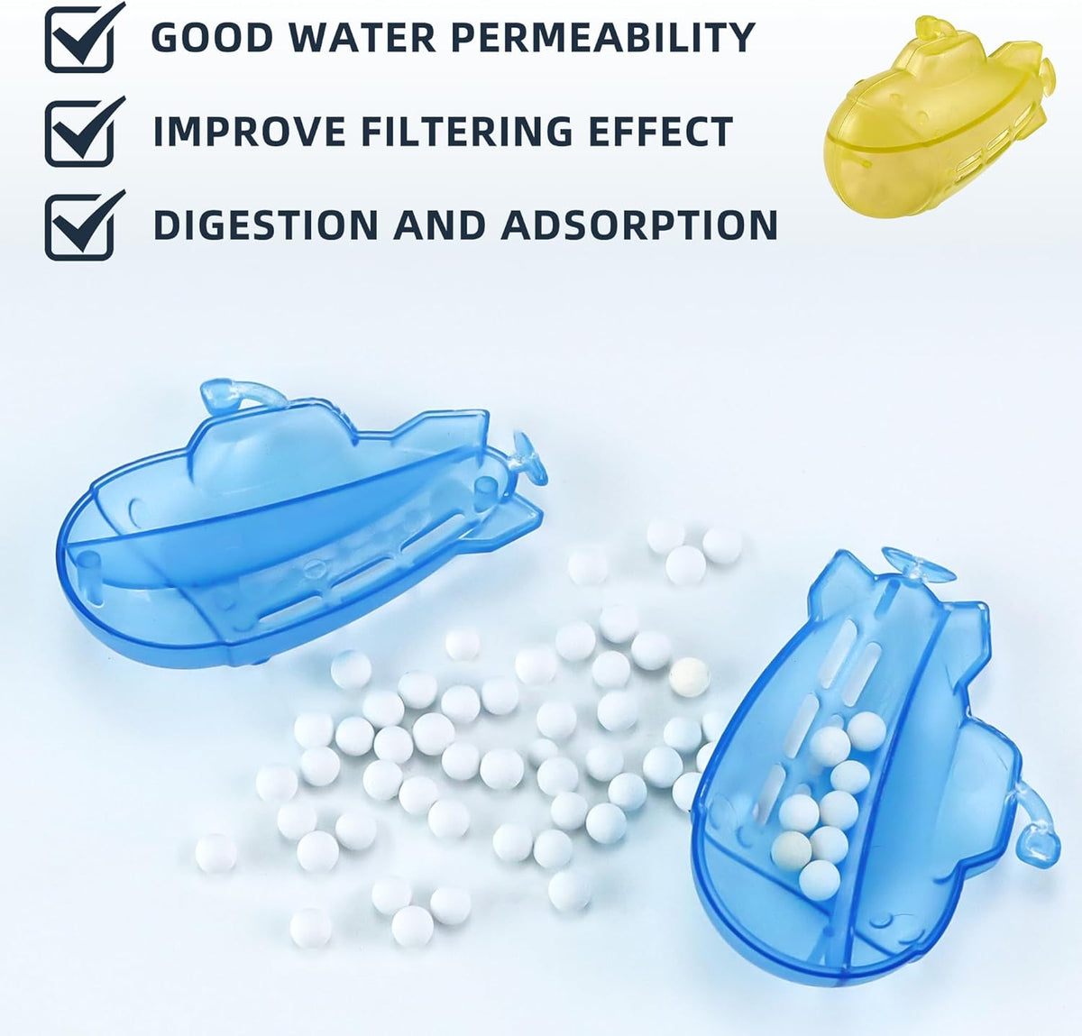 AMI PARTS Humidifier Tank Cleaner Adorable Submarine Purifie Water Soften Hard Water for Warm&Cool Most Humidifiers and Fish Tank 18-Pack (Blue& Yellow)