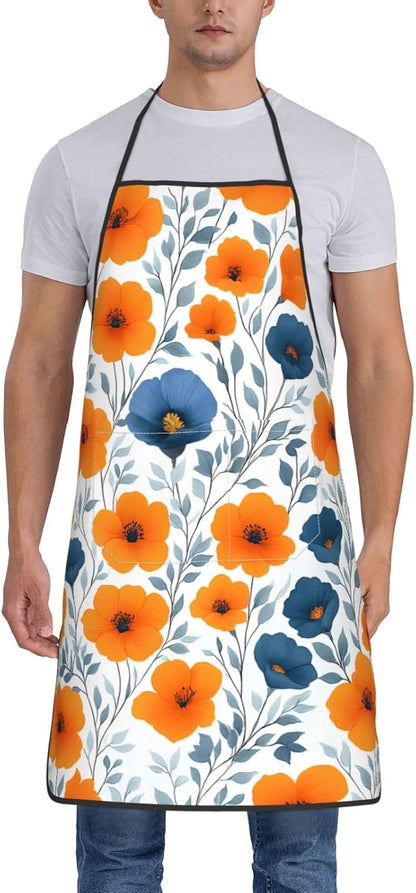 Women Men Bib Aprons Chef Cooking Aprons with Pockets for Kitchen Cooking BBQ Baking Grilling