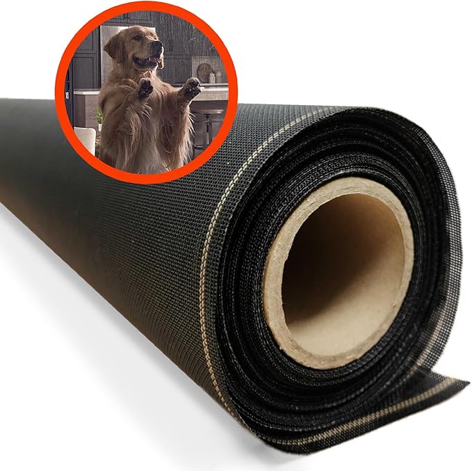 Pet & Weather Resistant Insect Screen - 17/14 Super Screen (84 in x 25 ft) - Mesh Screen for Patio Porch Pool Cage & Lanai - Replacement Screen Roll, Black - Dog & Cat Proof Screens for Windows