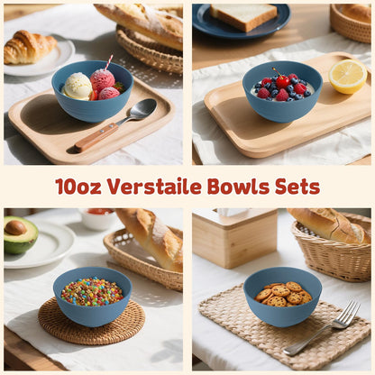 Small Wheat Straw Bowls Sets of 6,Dishwasher Safe and Microwave Safe Snack Bowls 10oz