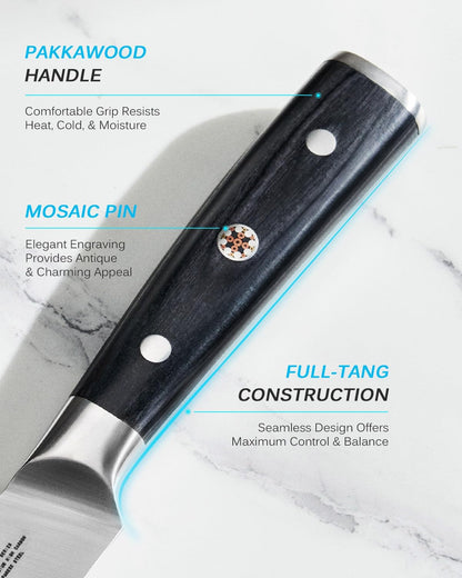 Kyoku 3.5" Paring Knife, Samurai Series Peeling Knife with Pakkawood Handle, Japanese High Carbon Steel Sharp Knife