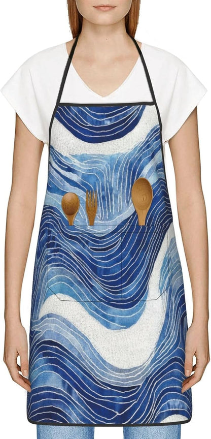 Women Men Bib Aprons Chef Cooking Aprons with Pockets for Kitchen Cooking BBQ Baking Grilling