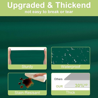 QIKSION Dark Green Plastic Table Cloth Disposable 2 Pack, 54 x 108 Inch Tablecloths for Party, Christmas Decorations, Rectangle Table Cover
