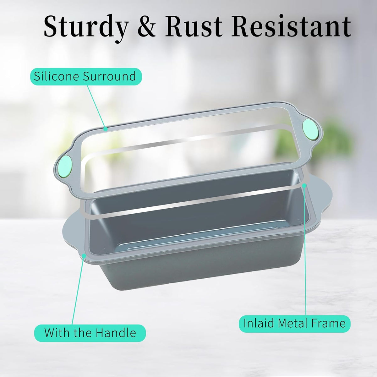 To encounter 9 Inch Silicone Bread and Loaf Pan, 2 Pack Food Grade Nonstick Silicone Molds for Baking Banana Bread, Meat Loaf, Pound Cake