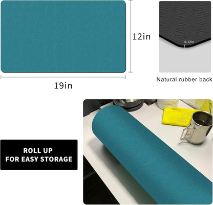 Golener Coffee Mat - Hide Stain Rubber Backed Absorbent Dish Drying Mat for Kitchen Counter- Bar Accessories Fit Under Coffee Maker Machine Cafe Pot