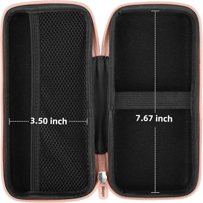 iMangoo Travel Essential Electronics Organizer Pouch Charger Case, Shockproof Dual Zipper Power Bank Cables Tech Accessories Purse, Men & Women Travel Must Have Storage Bag, 8.5x4.5x2 inch Rose Gold