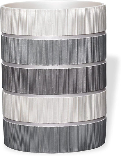 Zahari Home Decorative Trash Can for Bathroom, Office & Bedroom - 2.1 Gallons Stylish & Small Trash Can for Dorms, Desktop & Restroom - Chic Waste Basket for Compact Spaces, Modern Line, Grey