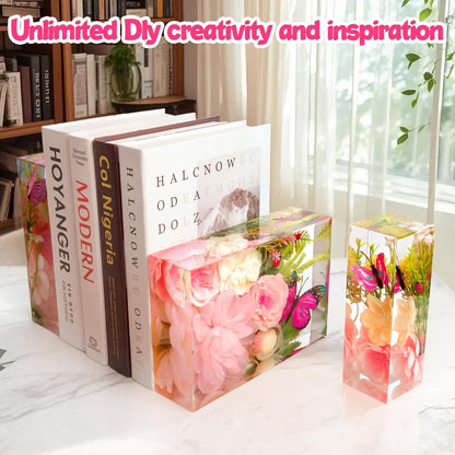 Large Resin Molds Silicone 6PCS Rectangular Cube Silicone Molds for Resin Epoxy Resin Casting Craft Mold for Flower Preservation Bookends DIY Art