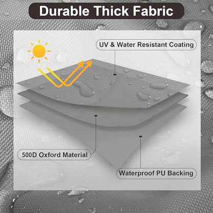 PureFit Patio Furniture Covers, Outdoor Table Furniture Cover Waterproof, Patio Sectional Couch Set Cover for Deck, Lawn and Backyard, UV Resistant, 126"L x 126"W x 32"H, Gray