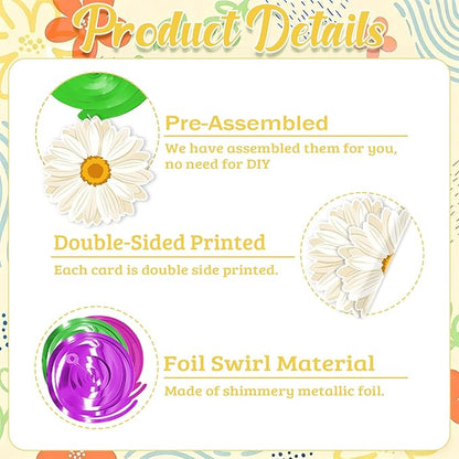 Flower Hanging Swirl Decorations - 36 Pcs Spring Floral Butterflies Ceiling Hanging Streamers for Spring Summer Garden Office Classroom Decorations Supplies