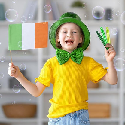 Lunmon 120 Pieces Green Party Favors Green Mini Bubble Wands Bulk Irish St. Patricks Day Toys Gift for Kids Adults Saint Patrick's Day Bubble Wands for Party Bag Stuffers Prizes
