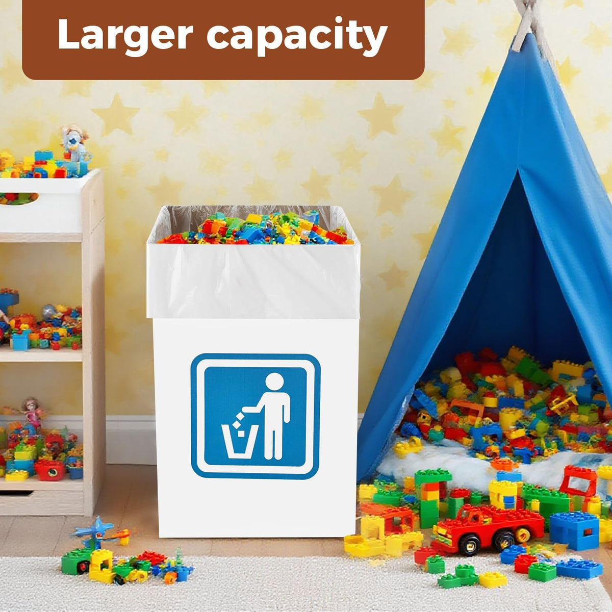 （10 Pack） 13 Gallon Disposable trash cans for parties,Reusable Pop up garbage can,In-Home Recycling Bins（Comes with 20 disposable trash bags）