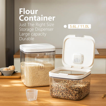 Rice Dispenser 10Lbs - Airtight with Measuring Cup, PET Material
