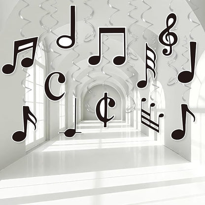 Musical Note Hanging Swirls - 30PCS Music Themed Party Decorations Musical Note Ceiling Streamers for Music Birthday Party Baby Shower Decor Supplies