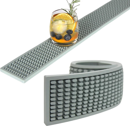 Bar Rail Mat 24x3. Non-Slip Serving Rubber Bar Mats for Countertop. 0.4" Thick Large Bar Service Spill Mat for Bartending, Restaurants, Coffees & Home Kitchen.