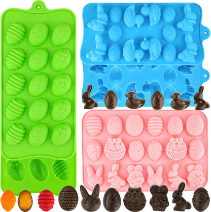 Easter Egg Silicone Mold for Chocolate 5 Packs Egg Shaped Mold Baking Pan for Easter Party Hot Chocolate Bombs Fondant Candy Jelly Dome Mousse Cake