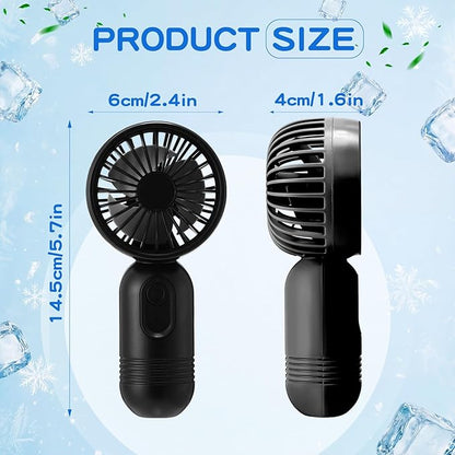 Rossesay 12 Pack Mini Portable Handheld Fan Bulk for Travel 3 Speeds, Rechargeable USB Battery Operated, Small Personal Eyelash Fans for Women Men Indoor Outdoor(Black, White, Blue)
