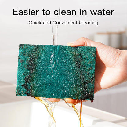 Heavy Duty Scour Pads Sponge Dish Scrubber Non-Scratch Green Reusable Household Scrub Pads for Kitchen and Dish Cleaning Tool (20Pcs Sponge+3Pcs Clean Towel)